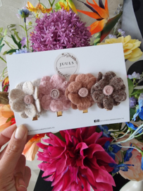 Hairclip wol flower mix