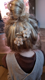 Haarspange nude wol flower