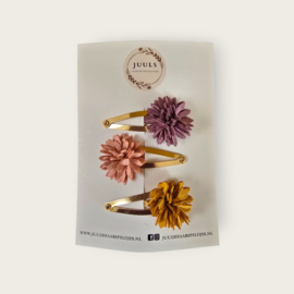 Hairclip - leather flowers