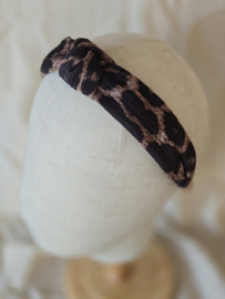 Knotted headband autumn leopard