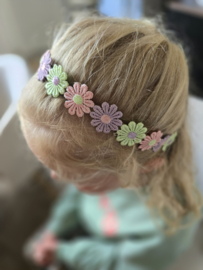 Spring collection diadeem flowers lilac-pink-green