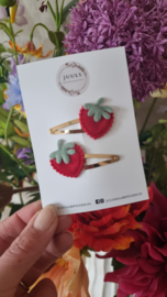 Spring collection hairclips strawberry red