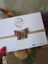 Haarbandje knitted Butterfly Brown
