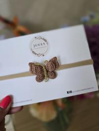 Hairband knitted Butterfly Brown