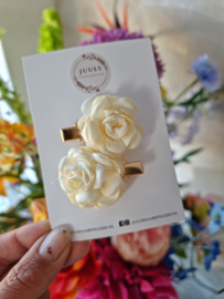 Hairclip bridesmaid rose ivory (2 pieces)