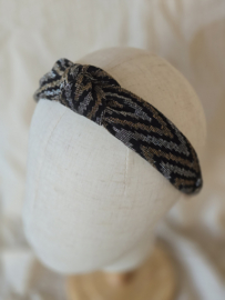 Knotted headband autumn zigzag zilver gold