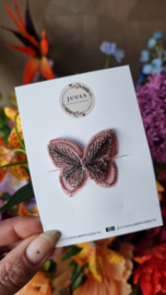 Haarspeldje anti slip butterfly pink
