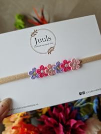 Hairband mini flowers lila-pink