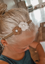 Diadeem knotted daisy crème-brown