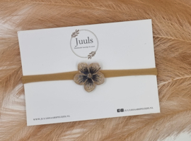 Hairband flower beige/gold