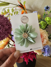 Bridesmaid collection clip diamond flower green