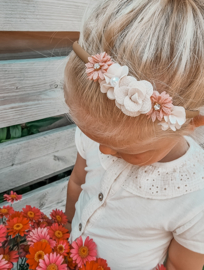 Diadeem bridesmaid rose ivory pink