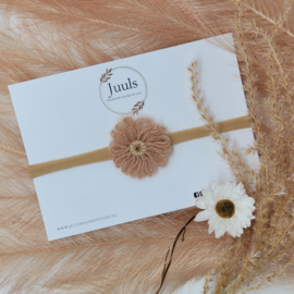 Hair band wool flower Beige