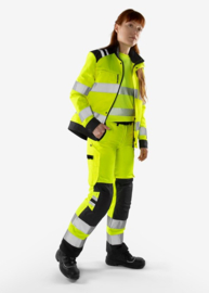 HIGH VIS GREEN BROEK DAMES, GERECYCLED POLYESTER