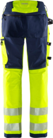 HIGH VIS GREEN BROEK DAMES STRETCH, GERECYCLED POLYESTER