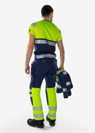 HIGH VIS GREEN WERKBROEK STRETCH, GERECYCLED POLYESTER