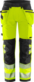 HIGH VIS GREEN WERKBROEK STRETCH, GERECYCLED POLYESTER