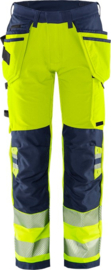 HIGH VIS GREEN WERKBROEK STRETCH, GERECYCLED POLYESTER