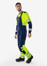HIGH VIS GREEN AMERIKAANSE OVERALL STRETCH, GERECYCLED POLYESTER