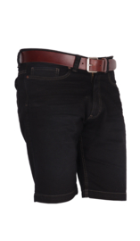 CROSSHATCH BRONCO SHORT BLACK, GERECYLED DENIM