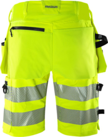 HIGH VIS GREEN STRETCH KORTE BROEK, GERECYCLED POLYESTER