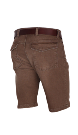 CROSSHATCH BRONCO SHORT BROWN, GERECYLED DENIM