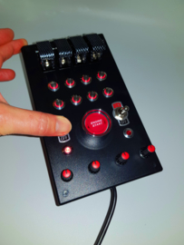 PC  or PS4 USB 27 function push Button Box Red back lit simracing & flight simulators