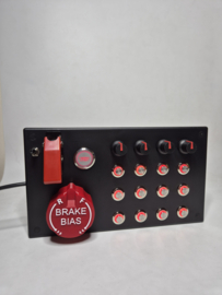 PC USB button Box 24 functions back lit Red sim racing with five rotary encoders