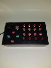 PC USB button Box 30 functions back lit Red sim racing & Flight simulators