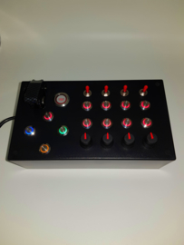 PC or PS4 USB button Box 30 functions back lit Red sim racing & Flight simulators
