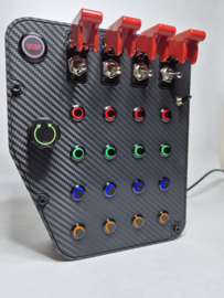 PC USB BUTTON BOX  3D PRINTED FERRARI 296 GT3 STYLE 24 FUNCTIONS BACK-LIT MULTICOLOUR FOR SIMRACING