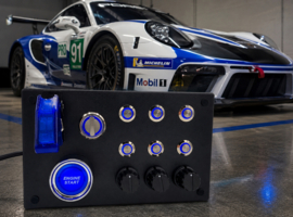 PC or Ps4 USB 19 functions push Button Box Blue back lit buttons, start engine, rotary back lit selector for sim racing and flight simulators