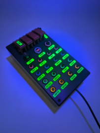 PC USB BUTTON BOX 26 functions black back-lit multicolour buttons for simracing