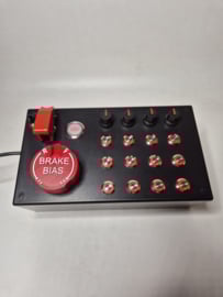 PC USB button Box 24 functions back lit Red sim racing with five rotary encoders