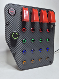 PC USB BUTTON BOX  3D PRINTED FERRARI 296 GT3 STYLE 24 FUNCTIONS BACK-LIT MULTICOLOUR FOR SIMRACING