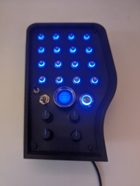 Pc Usb button box 3D printed carbon style tilted centre console 31 functions back-lit Blue for Sim Racing