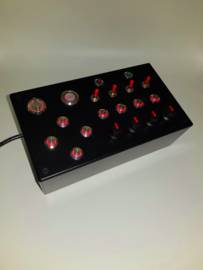PC USB button Box 30 functions back lit Red with indicator lights sim racing & Flight simulators