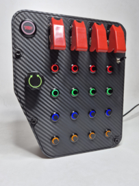 PC USB BUTTON BOX  3D PRINTED FERRARI 296 GT3 STYLE 24 FUNCTIONS BACK-LIT MULTICOLOUR FOR SIMRACING