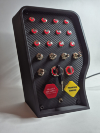 PC USB 3D PRINTED TILTED button box 22 functions back-lit red for truck simulation