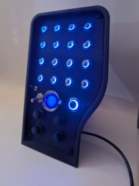Pc Usb button box 3D printed carbon style tilted centre console 31 functions back-lit Blue for Sim Racing
