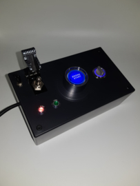 Usb Pc button box 4 functions back-lit blue buttons with toggle combined with 2 led