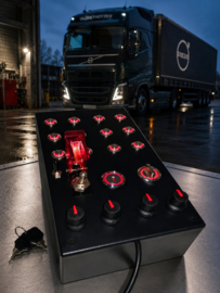 Pc Usb Button box 28 Functions backlit Red with backlit engine start key for ETS2 & ATS