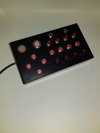 PC USB button Box 30 functions back lit Red with indicator lights sim racing & Flight simulators