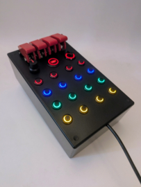 PC USB BUTTON BOX 26 functions black back-lit multicolour buttons for simracing