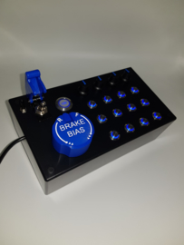 PC USB button Box 24 functions back lit Blue sim racing with five rotary encoders