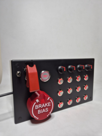 PC USB button Box 24 functions back lit Red sim racing with five rotary encoders