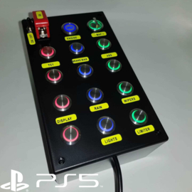 Ps5 Assetto Corsa Competizione usb button box 16 functions back-lit RED BLUE and GREEN also compatible with project cars 2 and F1 2022/23