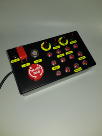 PC USB button Box 24 functions back lit Red sim racing with five rotary encoders
