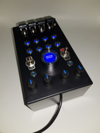 PC  USB 27 function push Button Box blue back lit simracing & flight simulators