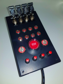 PC or PS4 USB button Box 29 functions back lit Red sim racing & Flight simulators